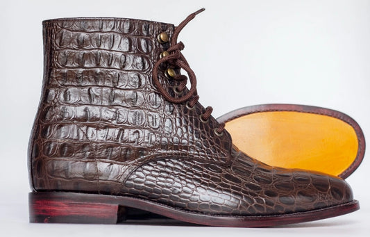 Crocodile Embossed Chelsea Boots