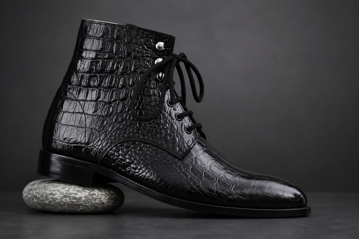Crocodile Embossed Chelsea Boots