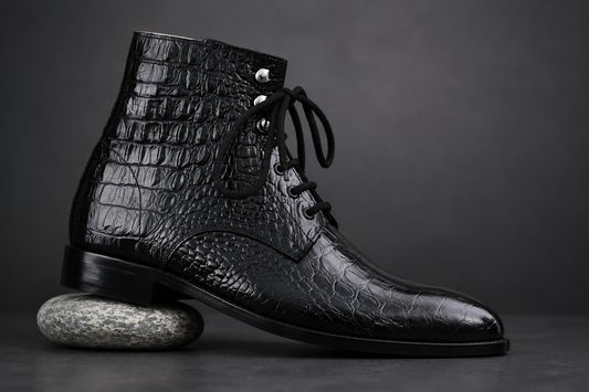 Crocodile Embossed Chelsea Boots