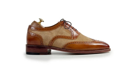 Two-Tone Wingtip Brogue – Tan & Suede