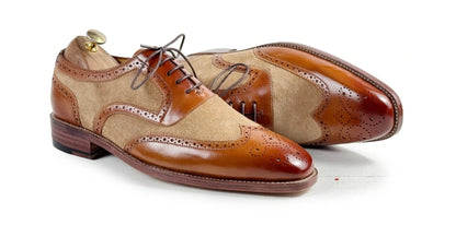 Two-Tone Wingtip Brogue – Tan & Suede