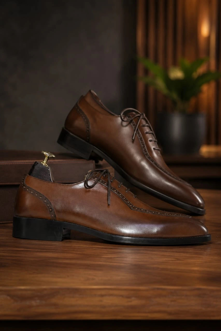 Dark Brown Leather Oxford Shoes – SARTOZ