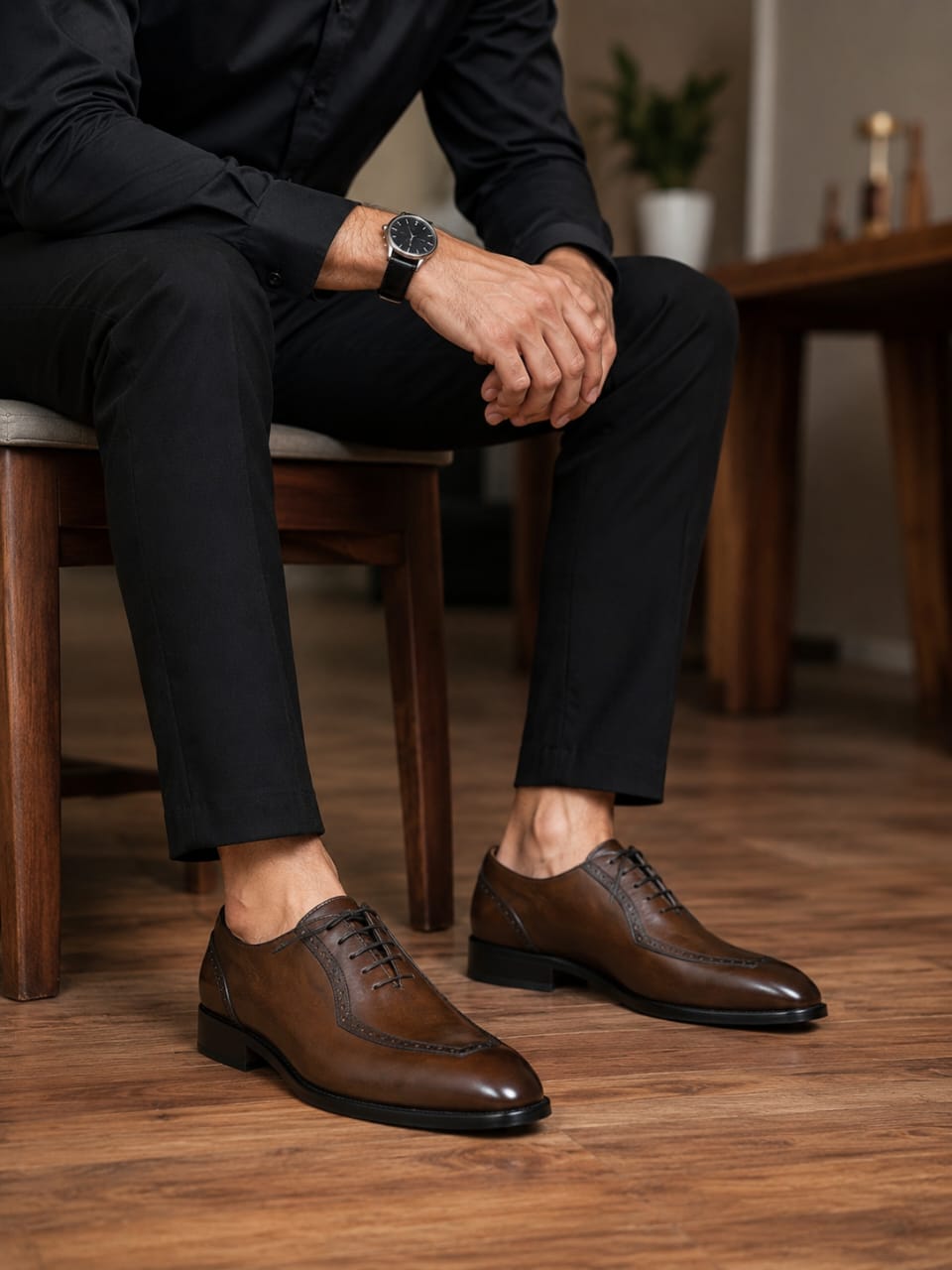 Dark Brown Leather Oxford Shoes – SARTOZ