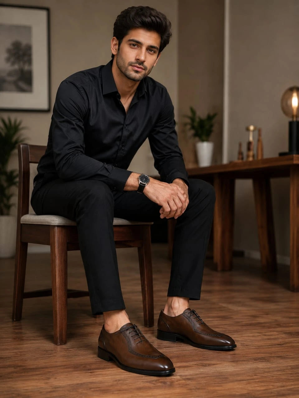 Dark Brown Leather Oxford Shoes – SARTOZ